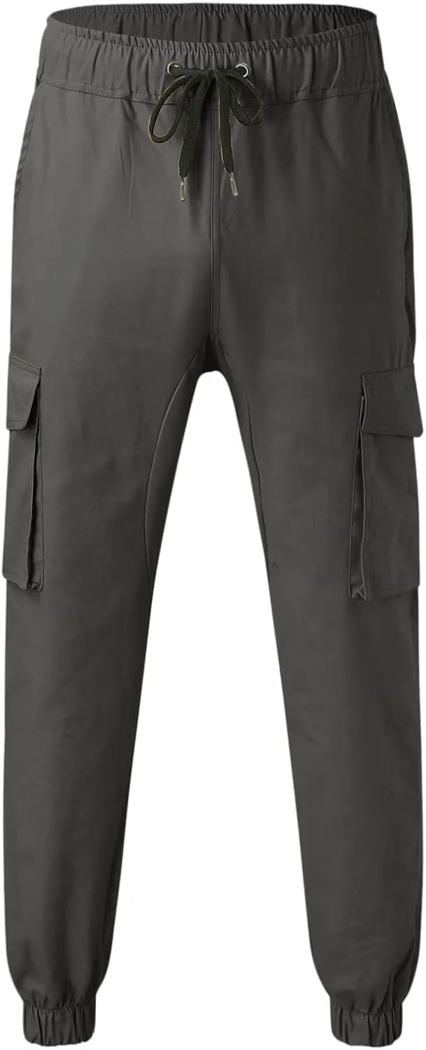 MIDOO Mens Cargo Pant Slim Fit Casual Lightweight Jogger Loose Sweatpants Stretch Work Fishing Travel Outdoor Pant Overalls