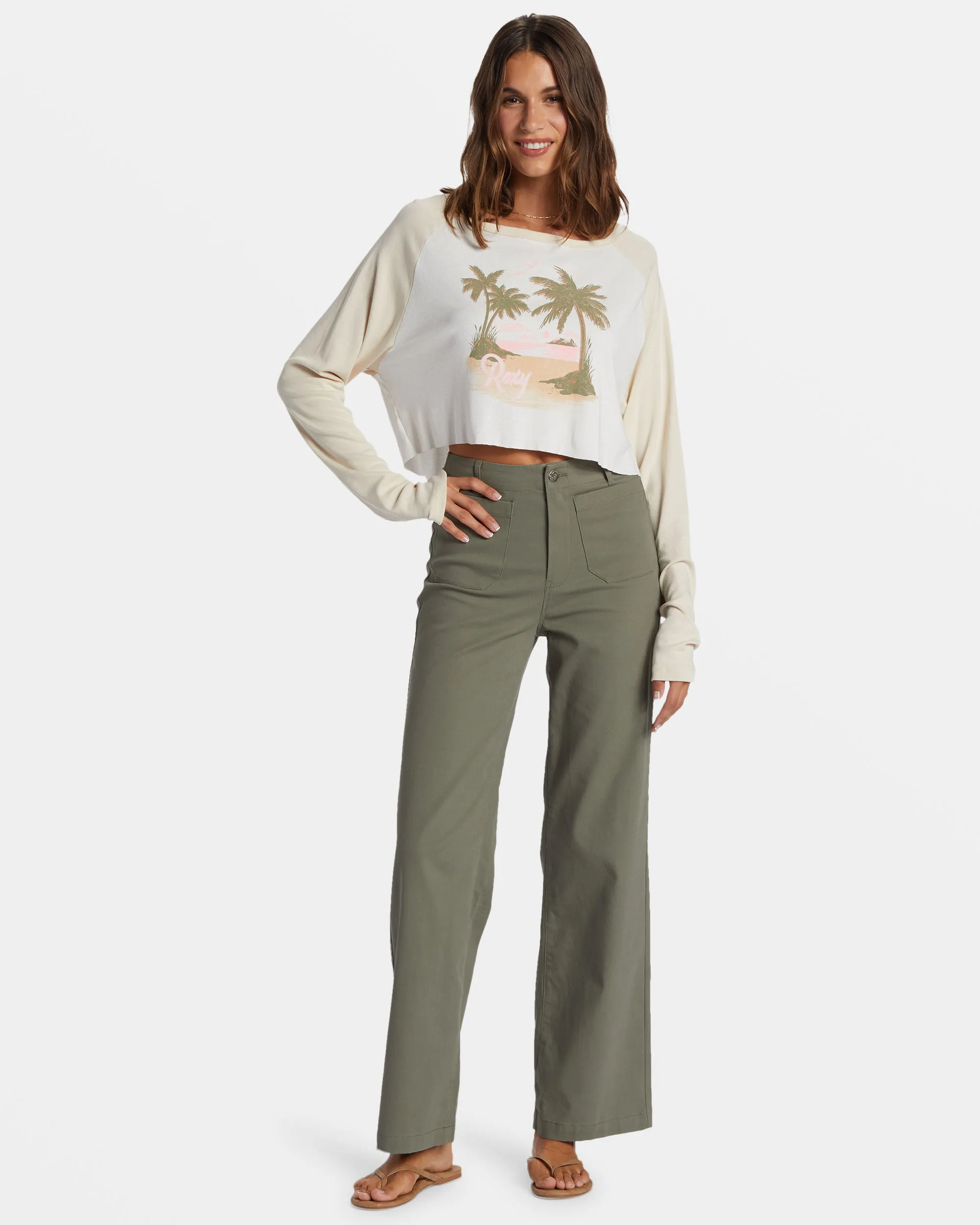 Moonlight Oasis Long Sleeve T-Shirt - Parchment