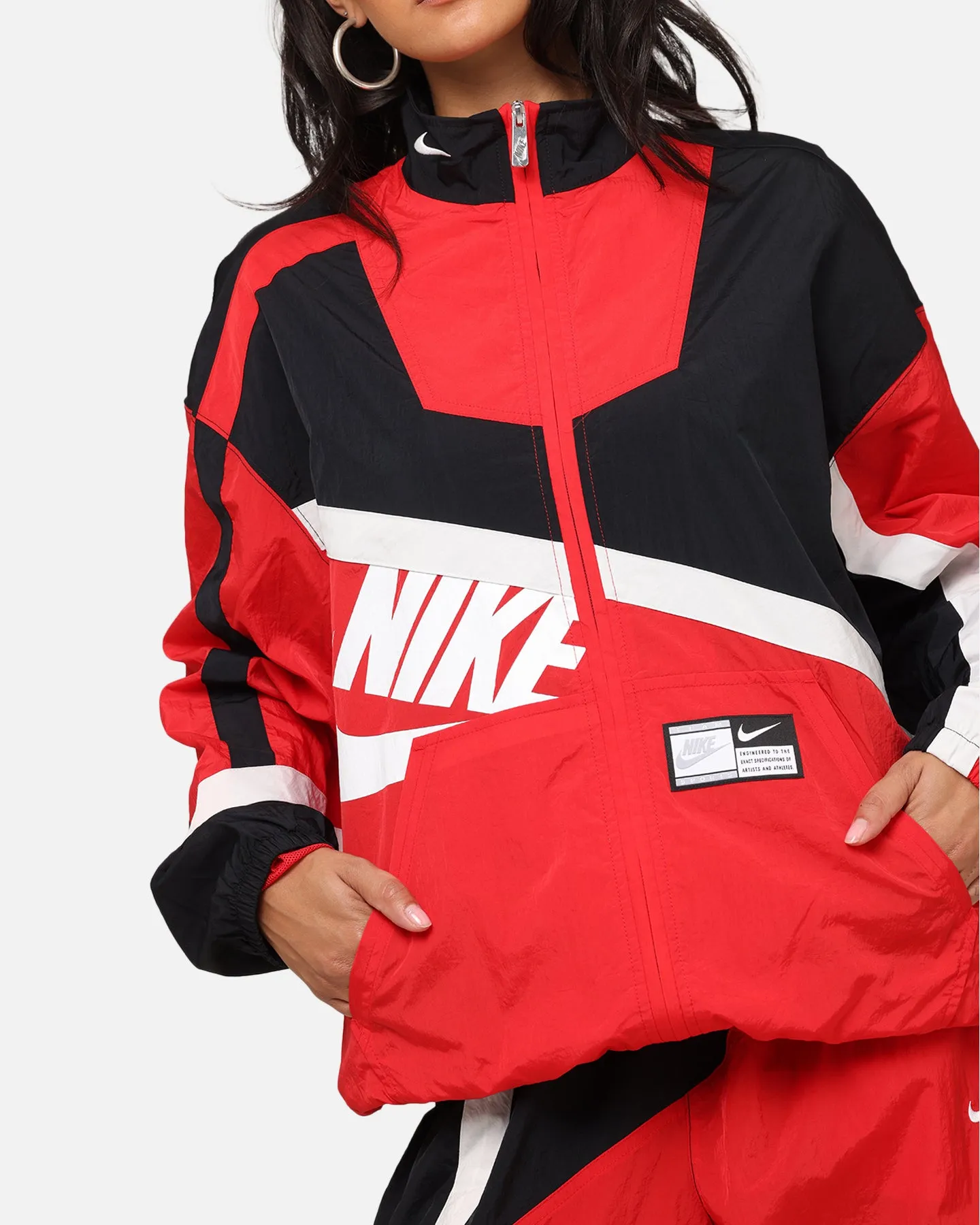 Nike Women's Oversized Street Woven Jacket University Red/Black/Sail