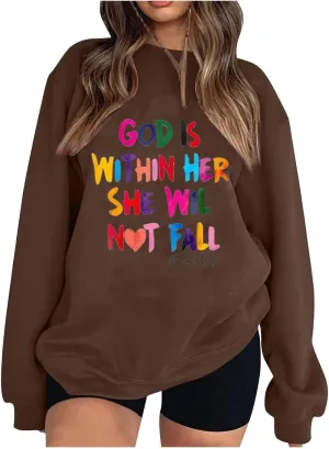 Oversized Crewneck Sweatshirt Women 2024 Winter Fashion Clothes Causal Loose Long Sleeve Pullover Tops Preppy Shirts