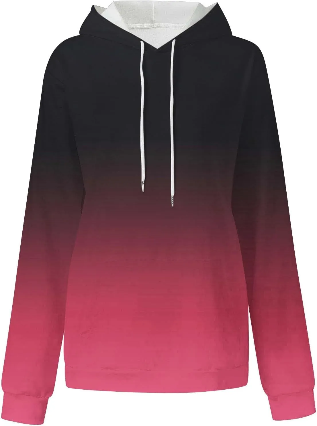Oversized Hoodies For Women 2024 Trendy Gradient Color Long Sleeve Hooded Sweatshirt Loose Fall Pullover Hoodie