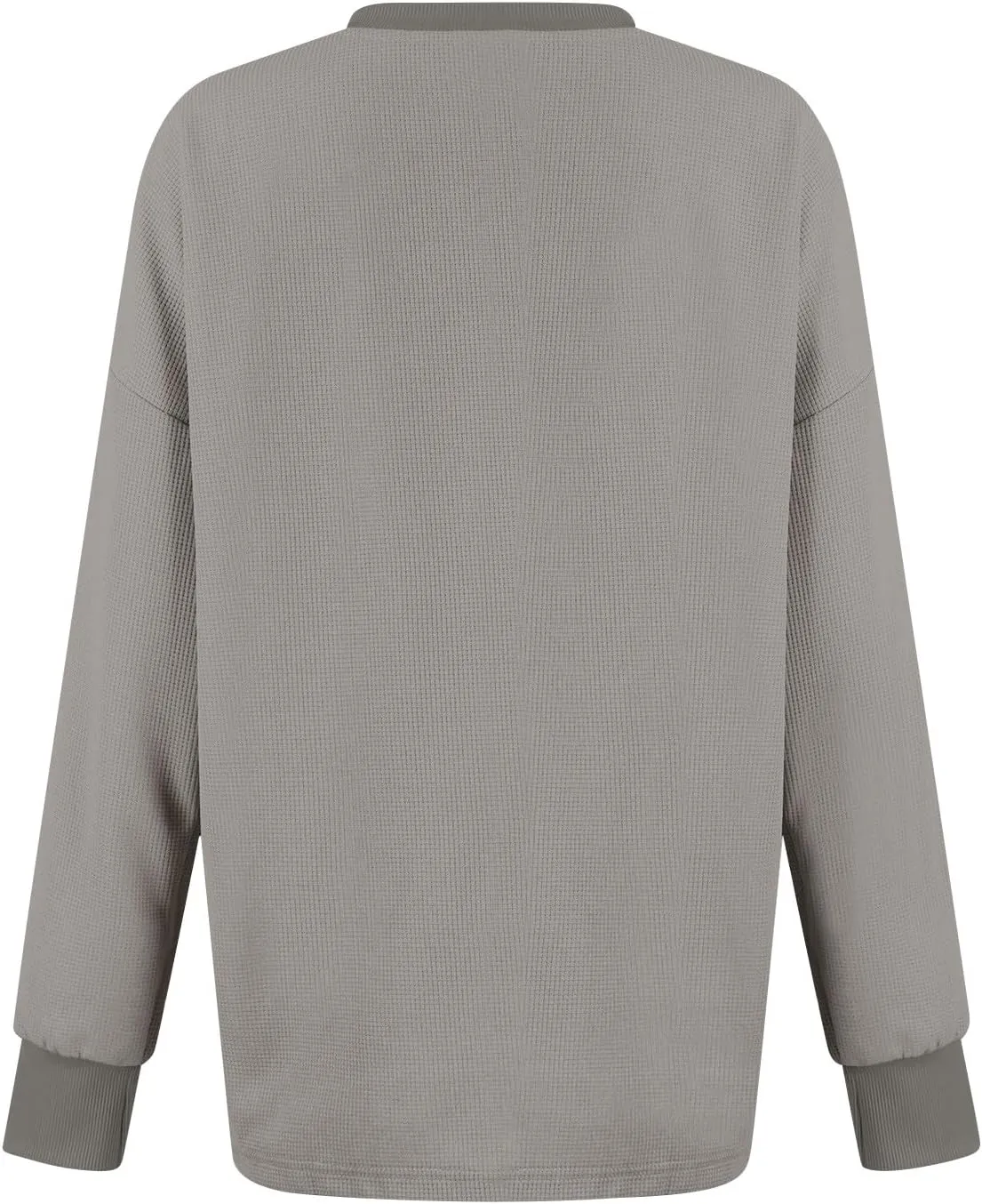 Oversized Sweatshirt for Women Drop Shoulder Crewneck Sweatshirts Casual Color Block Pullovers Waffle Knit Tops
