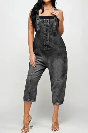 PC325 Washed Denim Overalls
