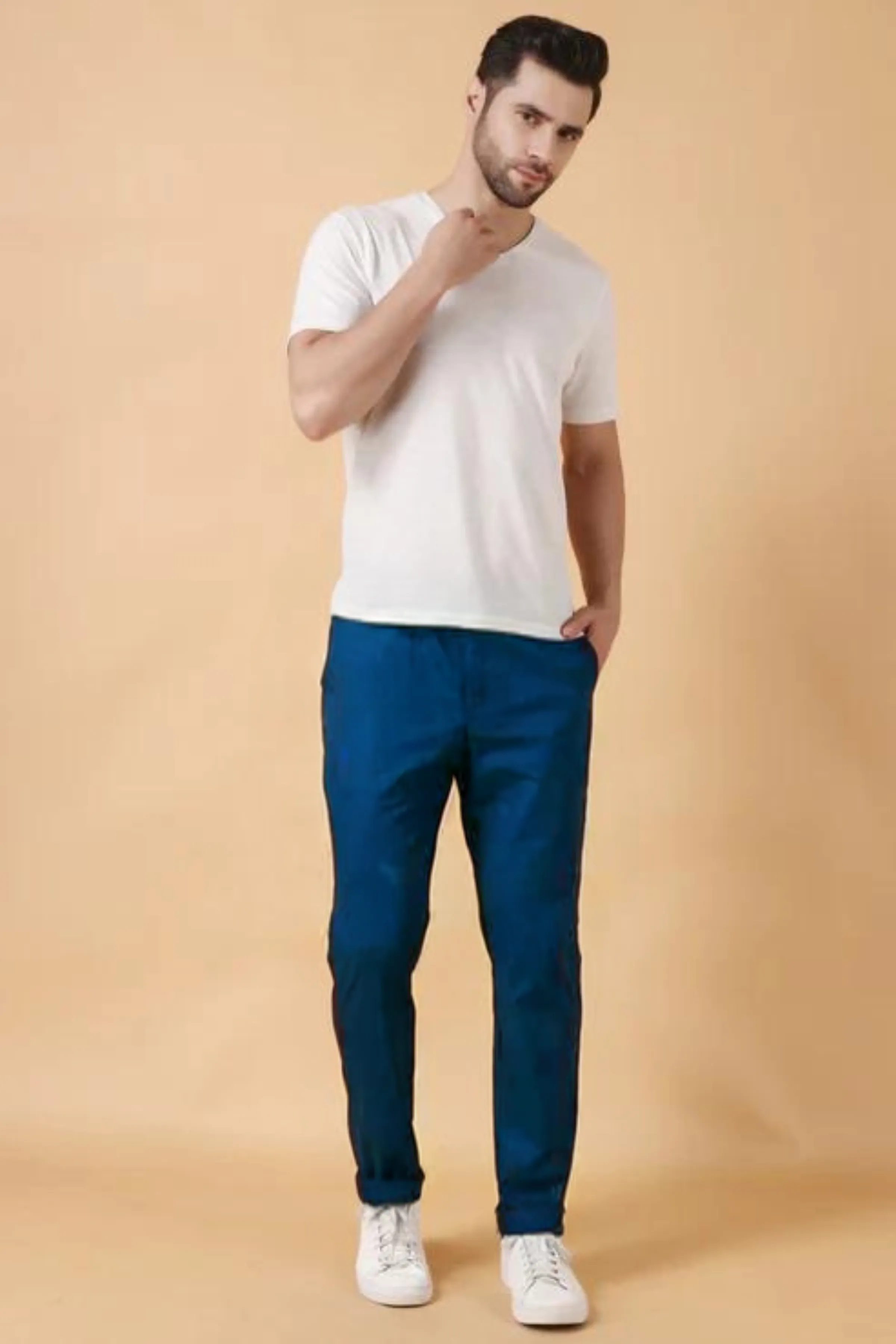 Peacock Green Stretch Cargo