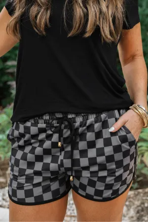 PREORDER-Check Back Checkered Drawstring Everyday Shorts (Ships Early March)