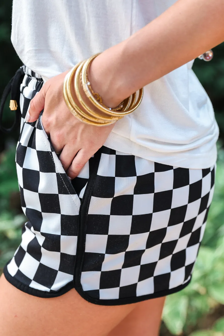 PREORDER-Checkerboard Checkered Drawstring Everyday Shorts By Jess Lea (Ships Early March)