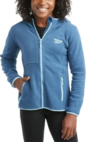 Reebok Girls' Fleece Jacket - Lightweight Polar Fleece Hoodie Sweatshirt Zip Up Jacket for Girls (Sizes: 4-16)