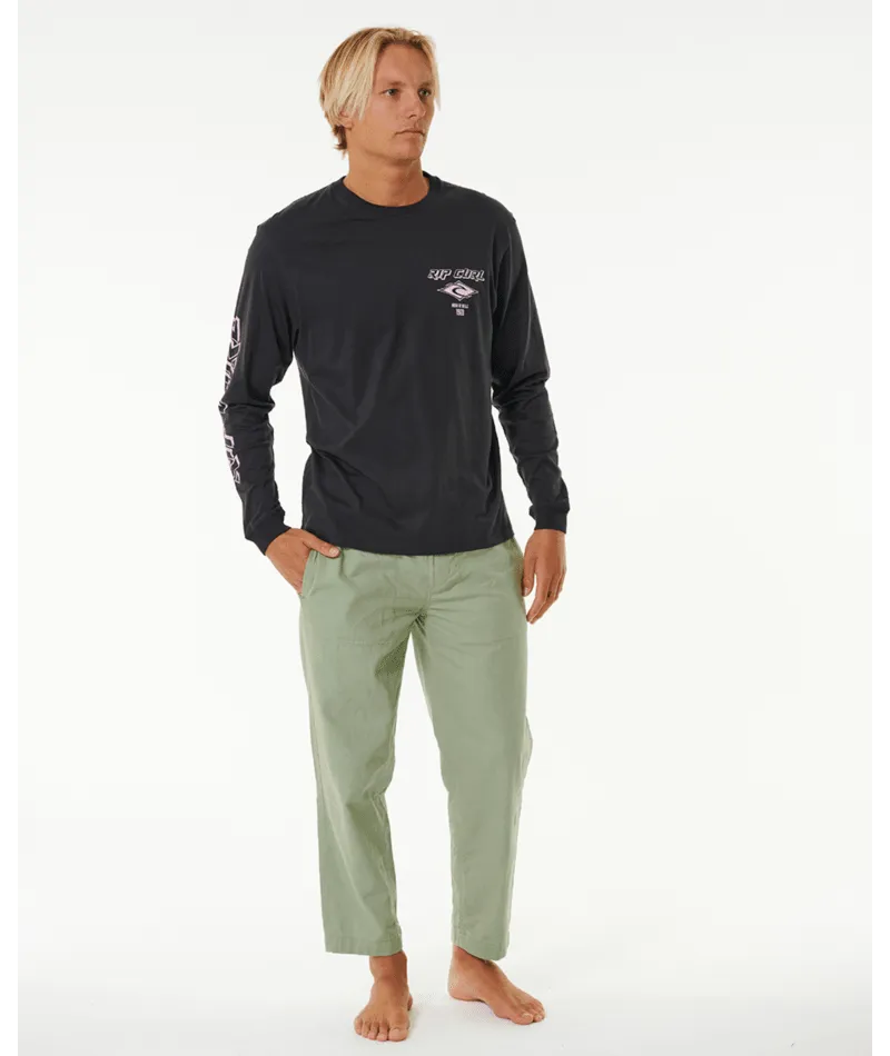 Rip Curl Fade Out Icon L/S Tee-Black/Purple