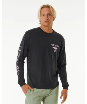 Rip Curl Fade Out Icon L/S Tee-Black/Purple