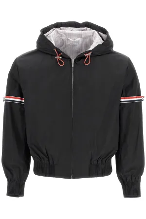 short jacket with tricolor inserts MJO223O 07110 BLACK
