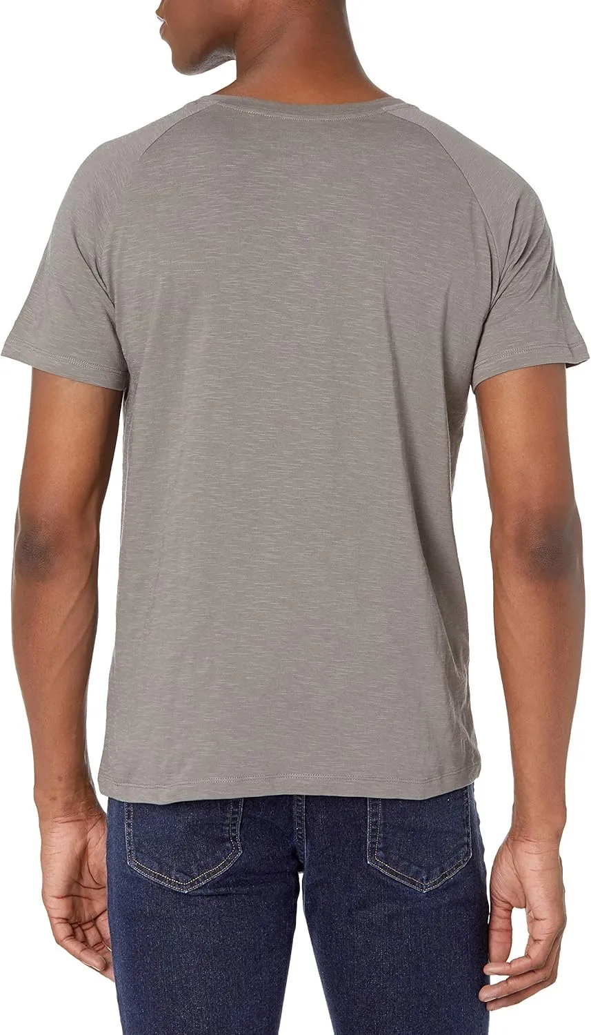 Short-Sleeve 100% Organic Cotton Lightweight Slub Henley Shirt for Men