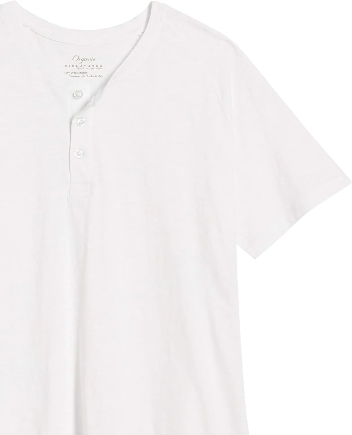 Short-Sleeve 100% Organic Cotton Lightweight Slub Henley Shirt for Men