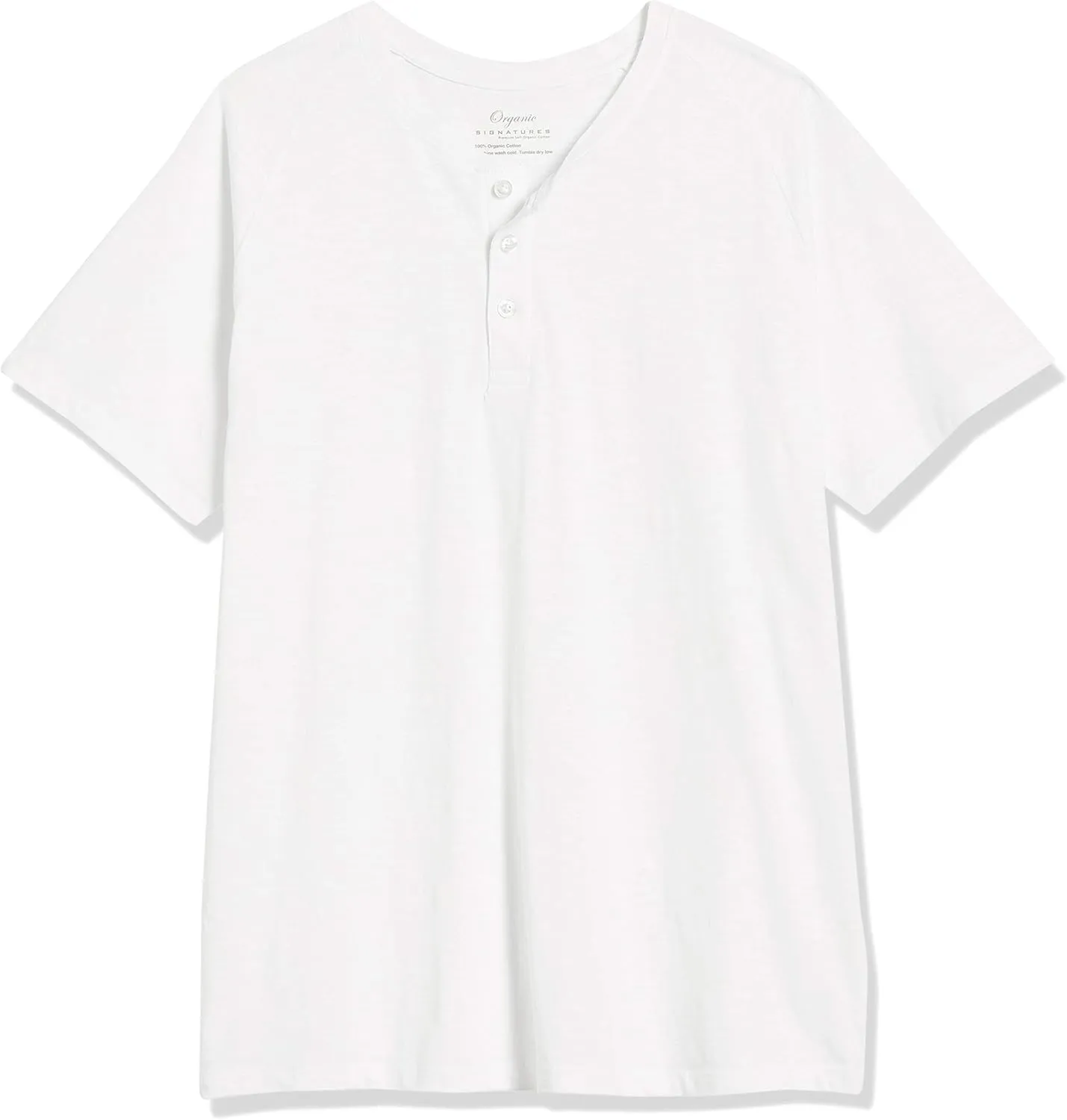 Short-Sleeve 100% Organic Cotton Lightweight Slub Henley Shirt for Men