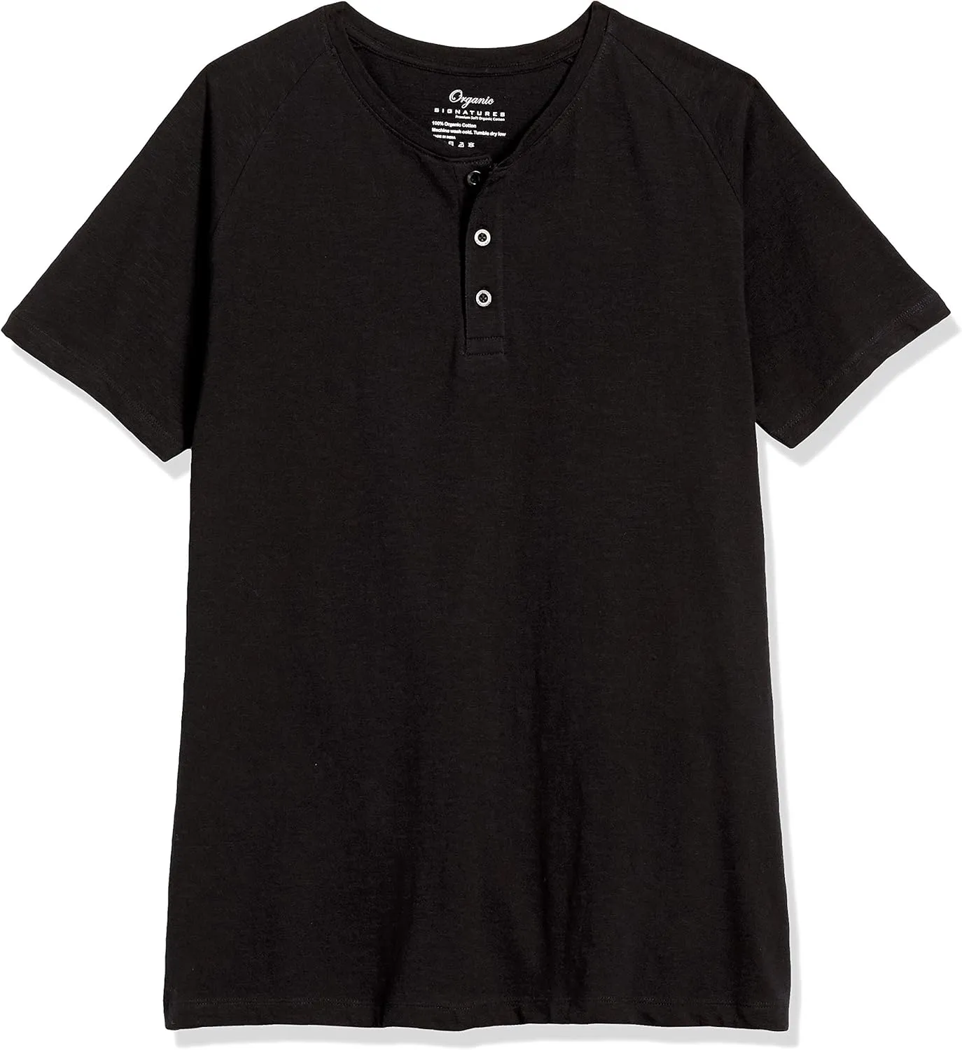 Short-Sleeve 100% Organic Cotton Lightweight Slub Henley Shirt for Men
