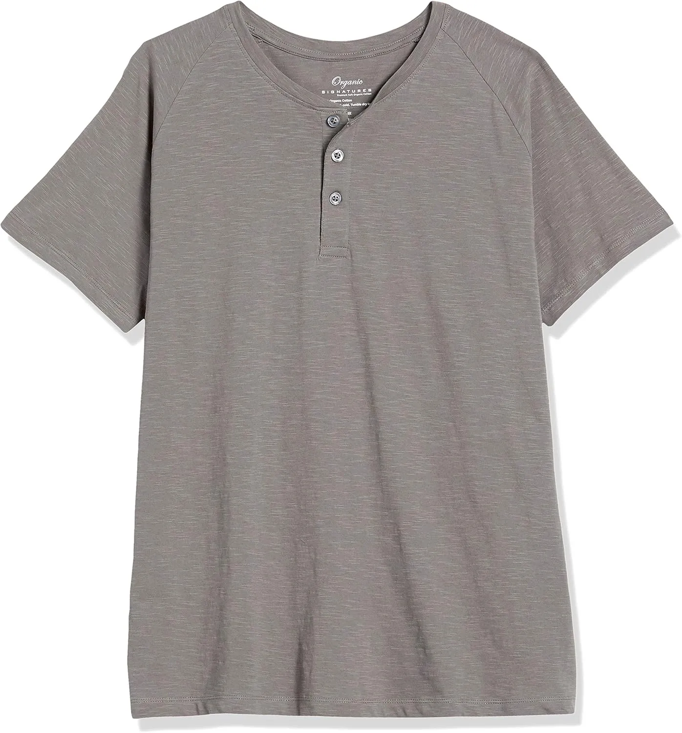 Short-Sleeve 100% Organic Cotton Lightweight Slub Henley Shirt for Men