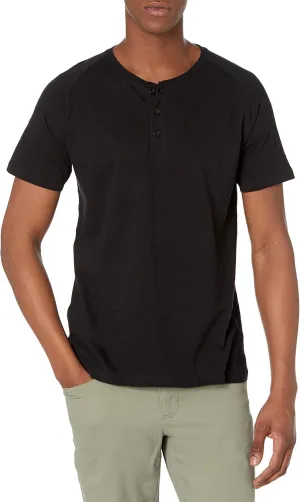 Short-Sleeve 100% Organic Cotton Lightweight Slub Henley Shirt for Men