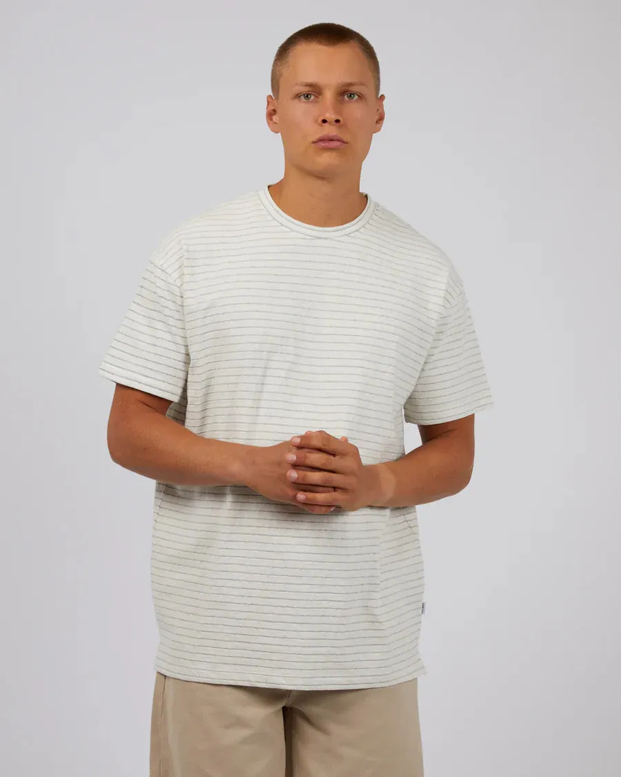 SILENT THEORY - Hugo Stripe Tee - WHITE