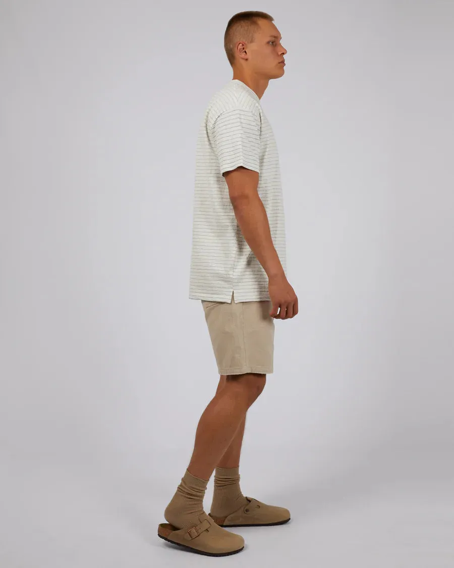 SILENT THEORY - Hugo Stripe Tee - WHITE