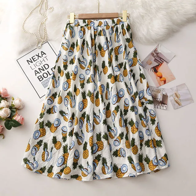 Skirts Pineapple Fruit Print Funny Street Style
