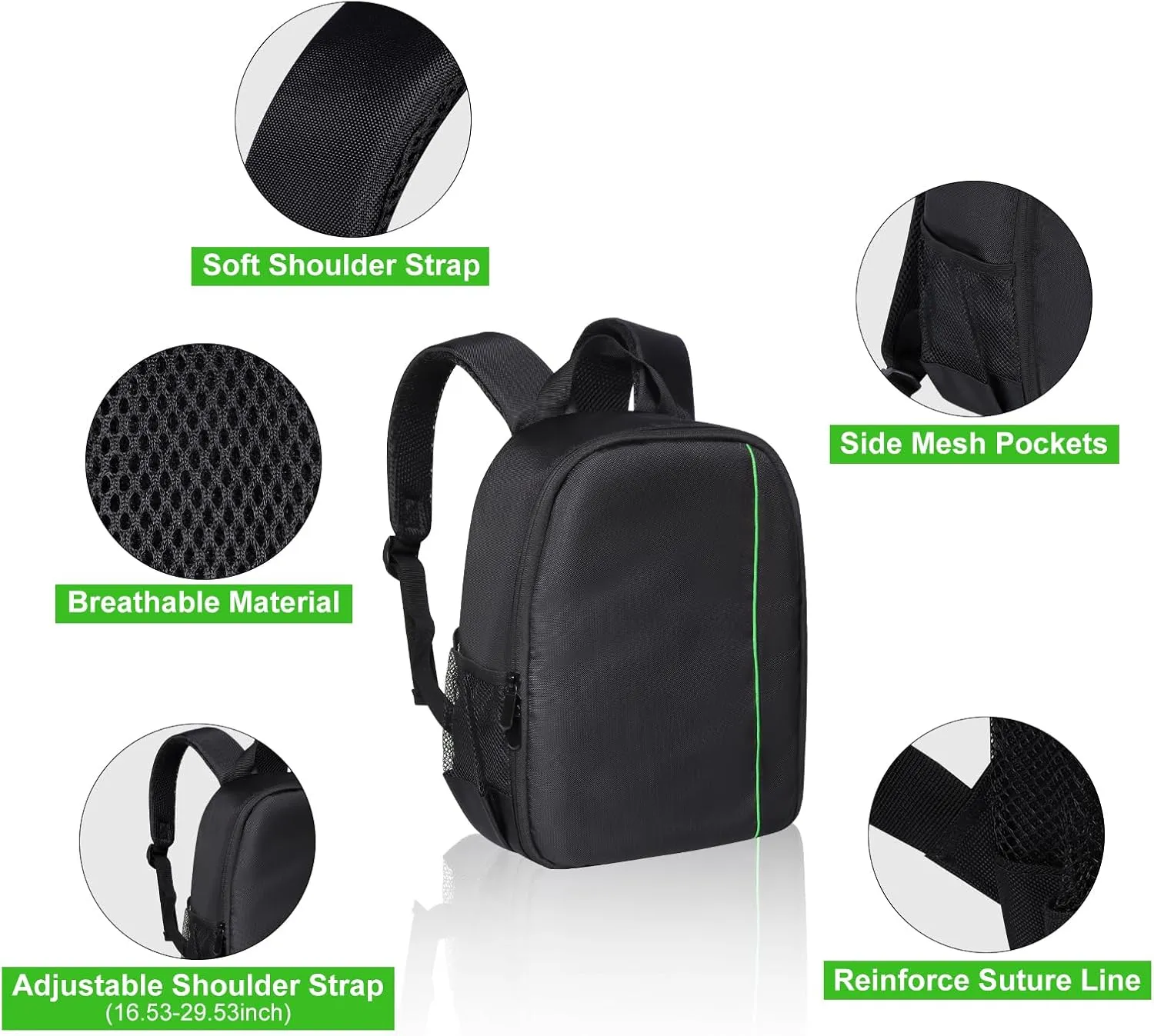Small Camera Backpack, DSLR/SLR/Mirrorless Photographers Camera Bag, Multi-Functional Waterproof Camera Case for Women Men, with Canon/Nikon/Sony, Gray