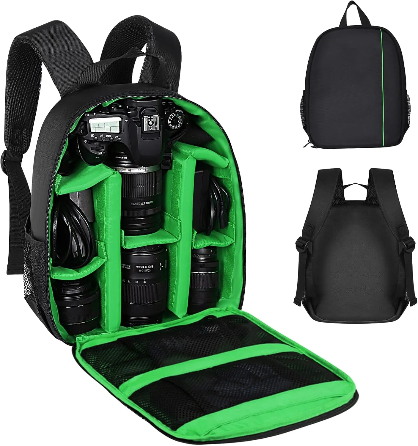 Small Camera Backpack, DSLR/SLR/Mirrorless Photographers Camera Bag, Multi-Functional Waterproof Camera Case for Women Men, with Canon/Nikon/Sony, Gray