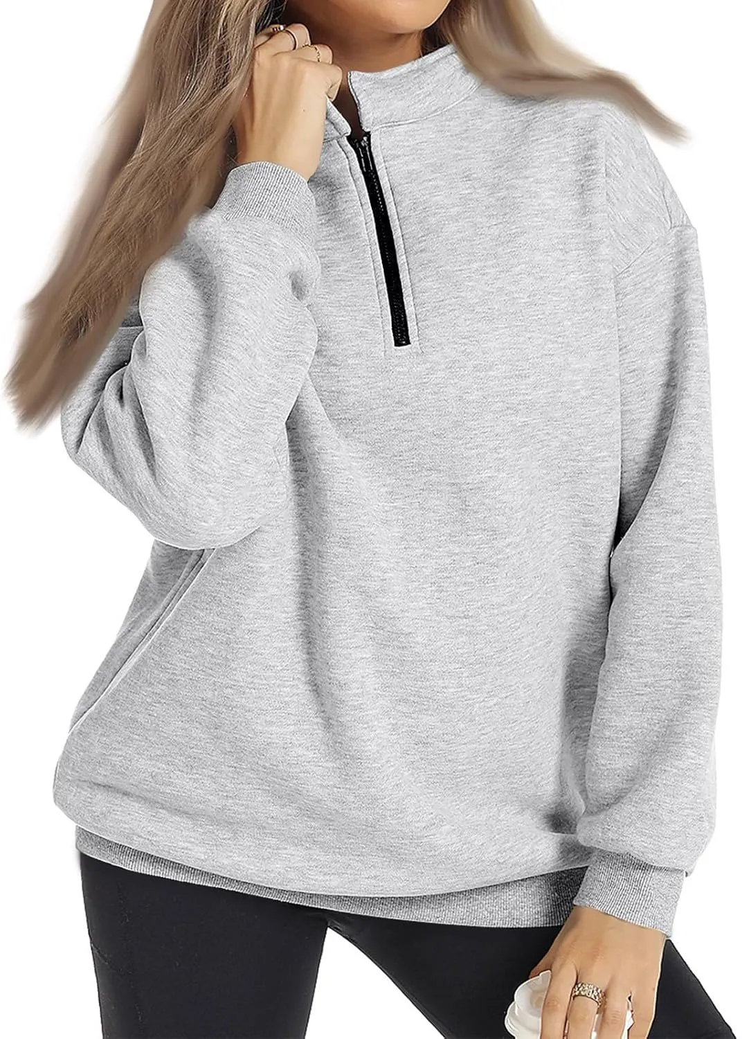 Sweatshirts For Women Long Sleeve Pullover Oversized Solid Color Hoodies Fleece Sweaters Fall Outfits Fashion Y2K Clothes