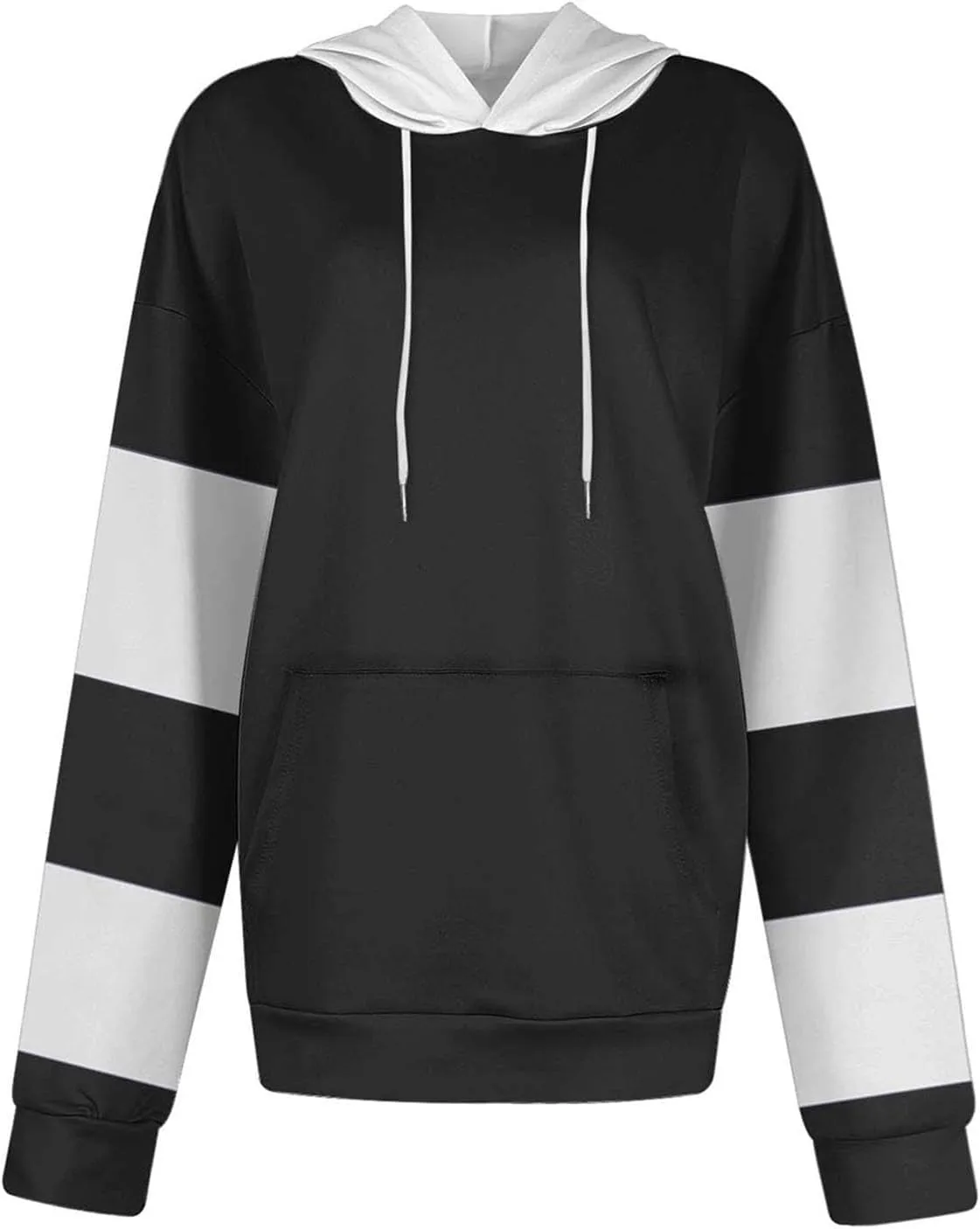 TANGNADE Women's Fall Hoodies Casual Trendy Long Sleeve Sweatshirt Drawstring Hooded Pullover Tops Pocket Workout Blouse
