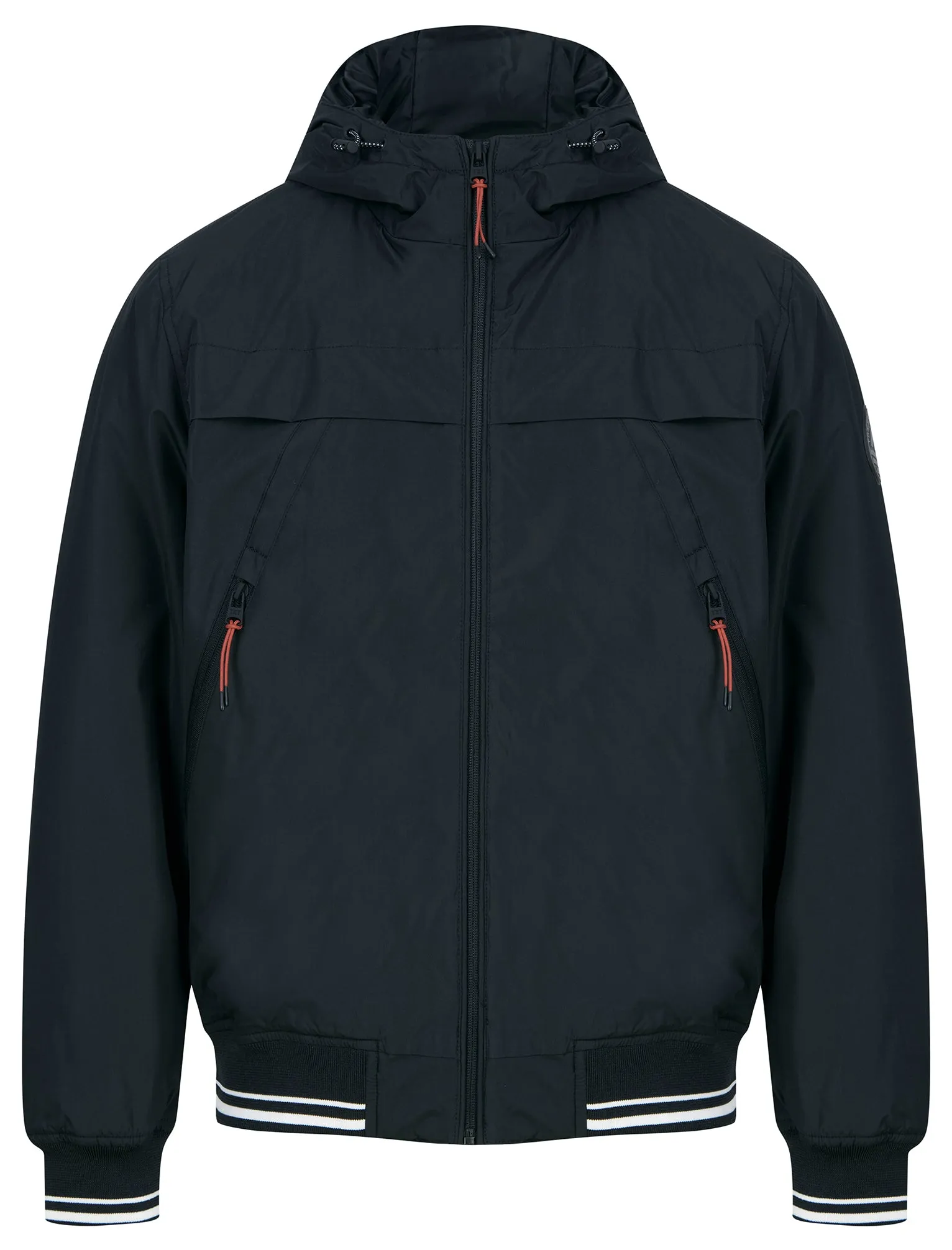 Thanos Padded Windbreaker Jacket with Hood in Jet Black - Tokyo Laundry