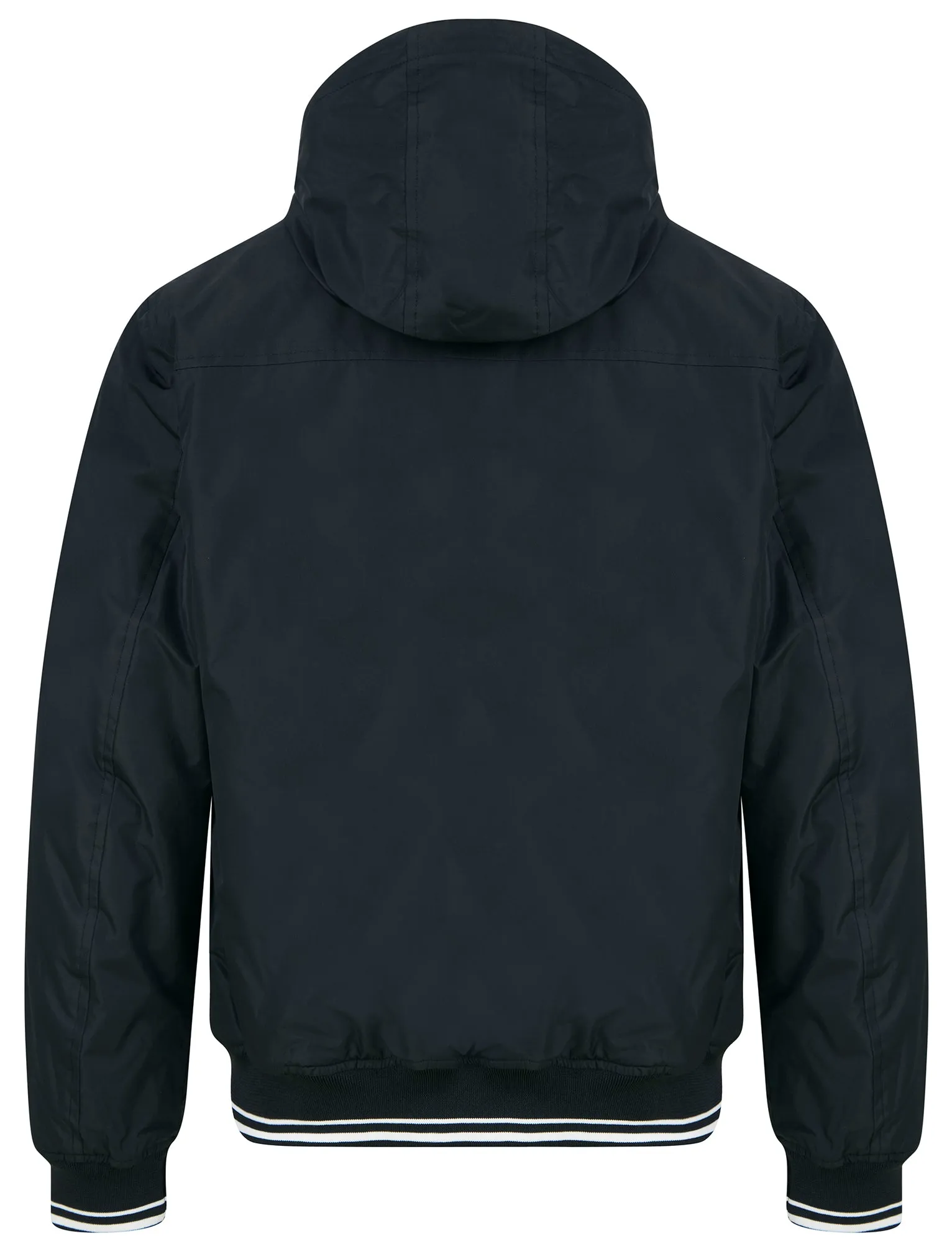 Thanos Padded Windbreaker Jacket with Hood in Jet Black - Tokyo Laundry