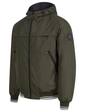Thanos Padded Windbreaker Jacket with Hood in Khaki - Tokyo Laundry
