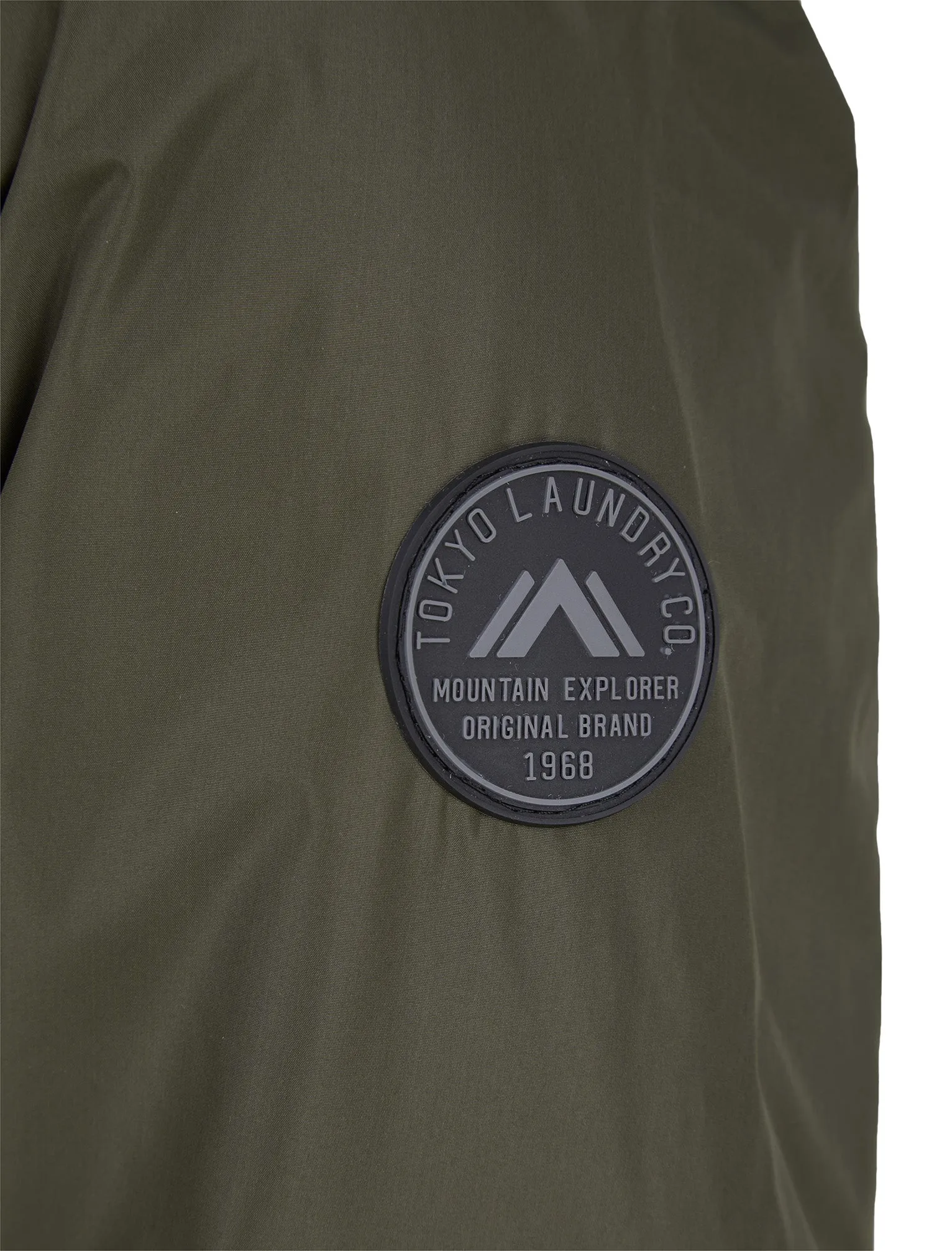 Thanos Padded Windbreaker Jacket with Hood in Khaki - Tokyo Laundry