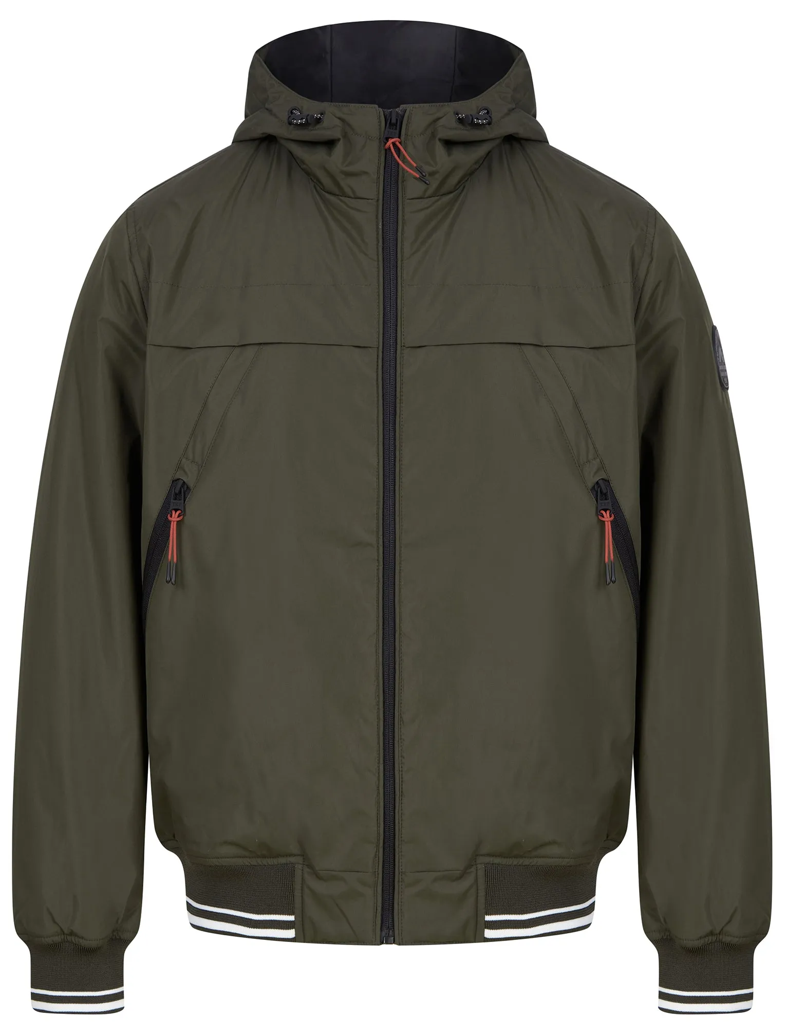 Thanos Padded Windbreaker Jacket with Hood in Khaki - Tokyo Laundry