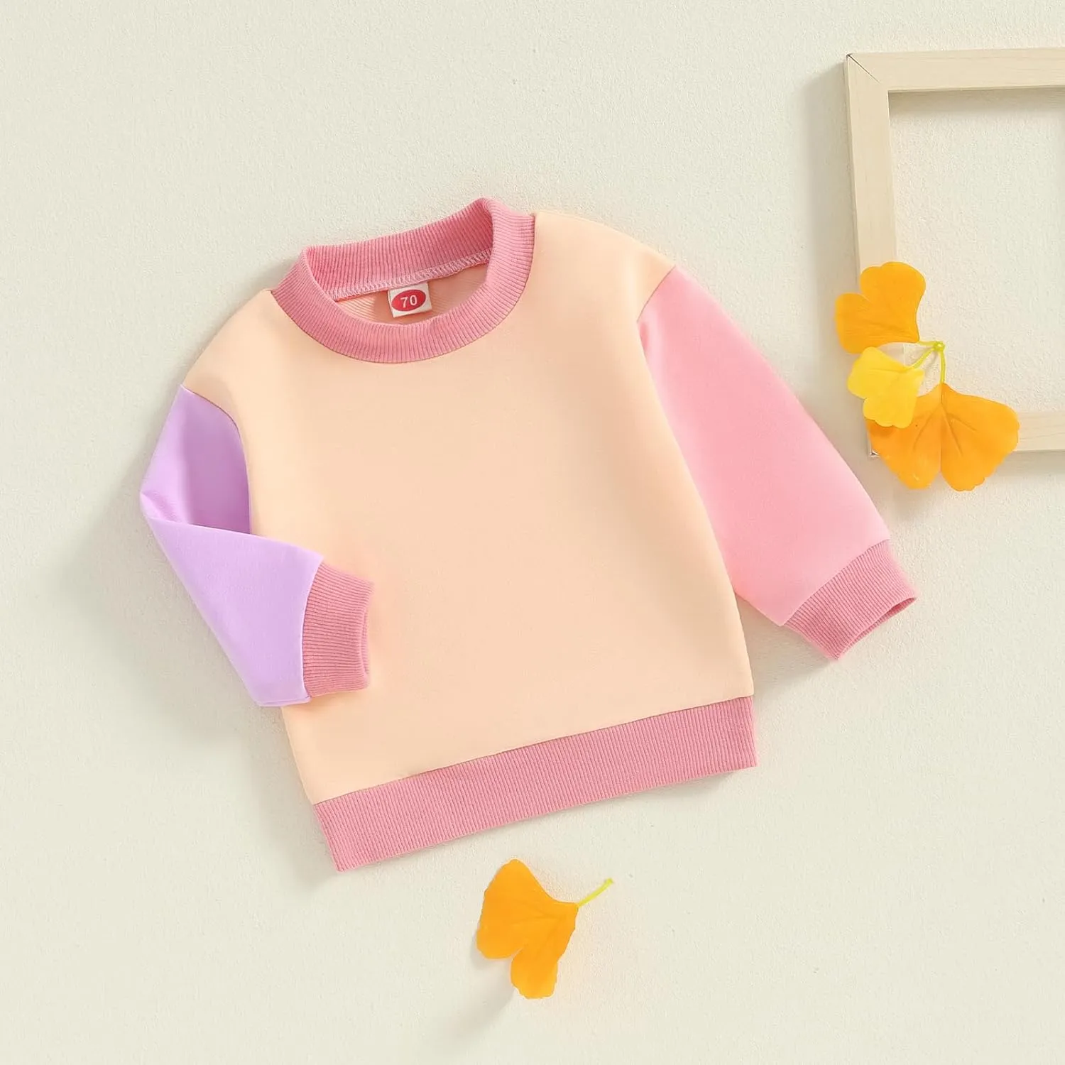 Toddler Baby Girl Boy Sweatshirt Color Block Long Sleeve Oversized Crewneck Pullover Tops Fall Winter Outfits
