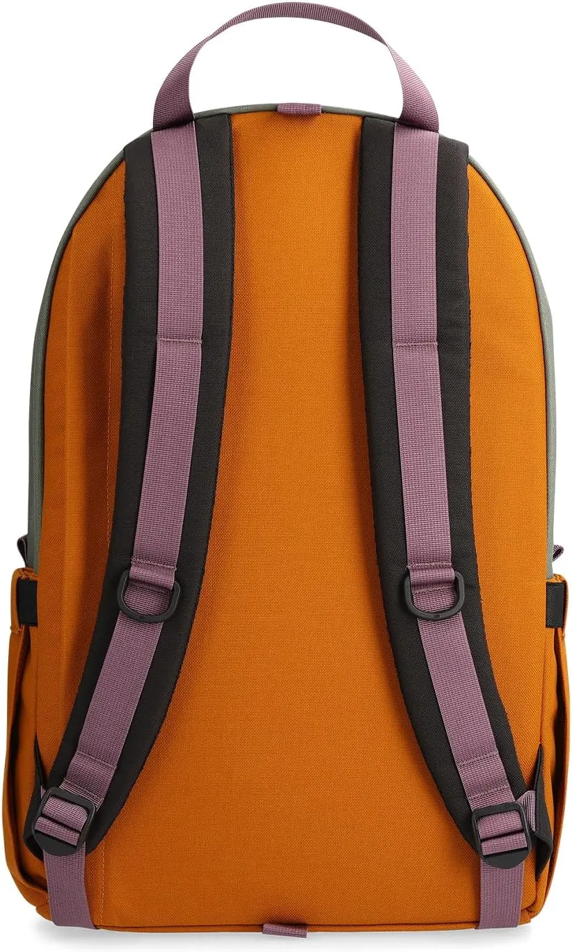 Topo Designs Daypack Classic  OG Daily Carry Pack Designed in Denver, Functional Travel Bag, Made from Recycled Nylon, 2 Padded Laptop Sleeves, 21L (Beetle/Spice)