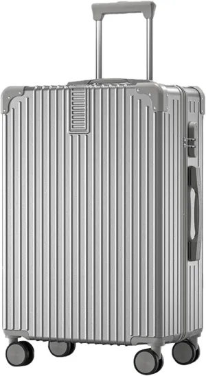 Trolley Case With Universal Wheels And Bag, Multi-functional Carrying Case, Hard Shell Suitcase With Impact Resistant Corners (Color : 22, Size : Silver)