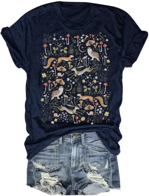 Vintage Butterfly and Moth T-Shirt for Women Casual Aesthetic Nature Short Sleeve Shirt Funny Animal Graphic Tees