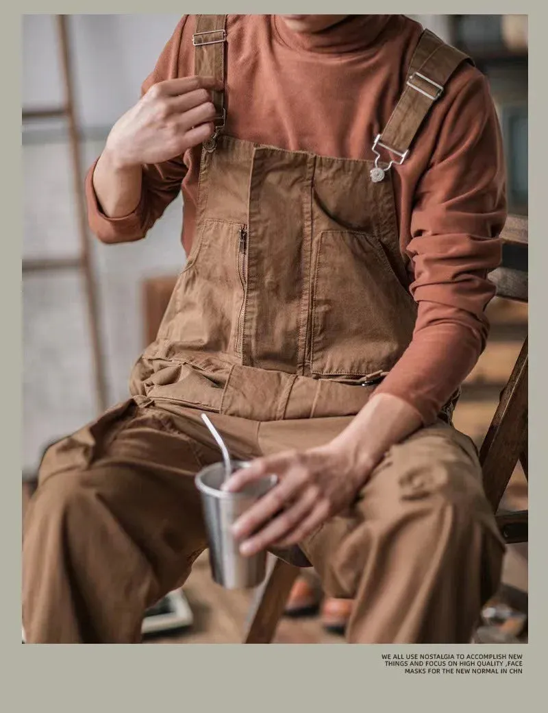 Vintage Cotton Overalls loose Washed jumpsuit