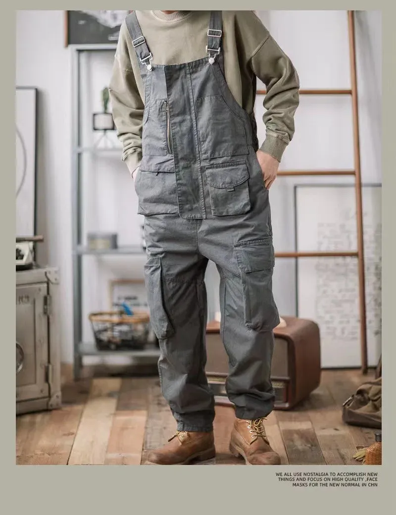 Vintage Cotton Overalls loose Washed jumpsuit