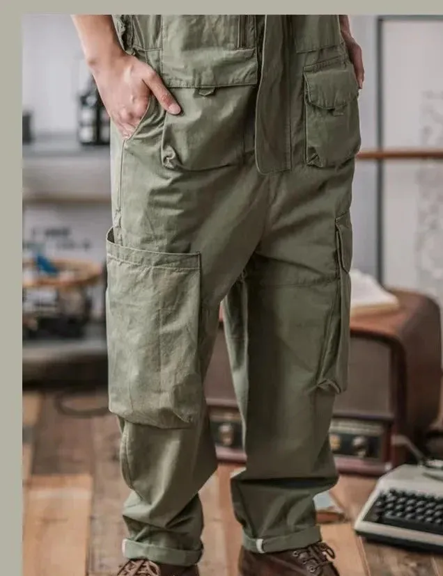 Vintage Cotton Overalls loose Washed jumpsuit