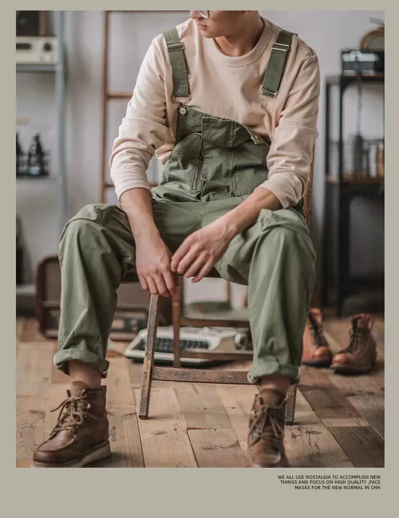 Vintage Cotton Overalls loose Washed jumpsuit