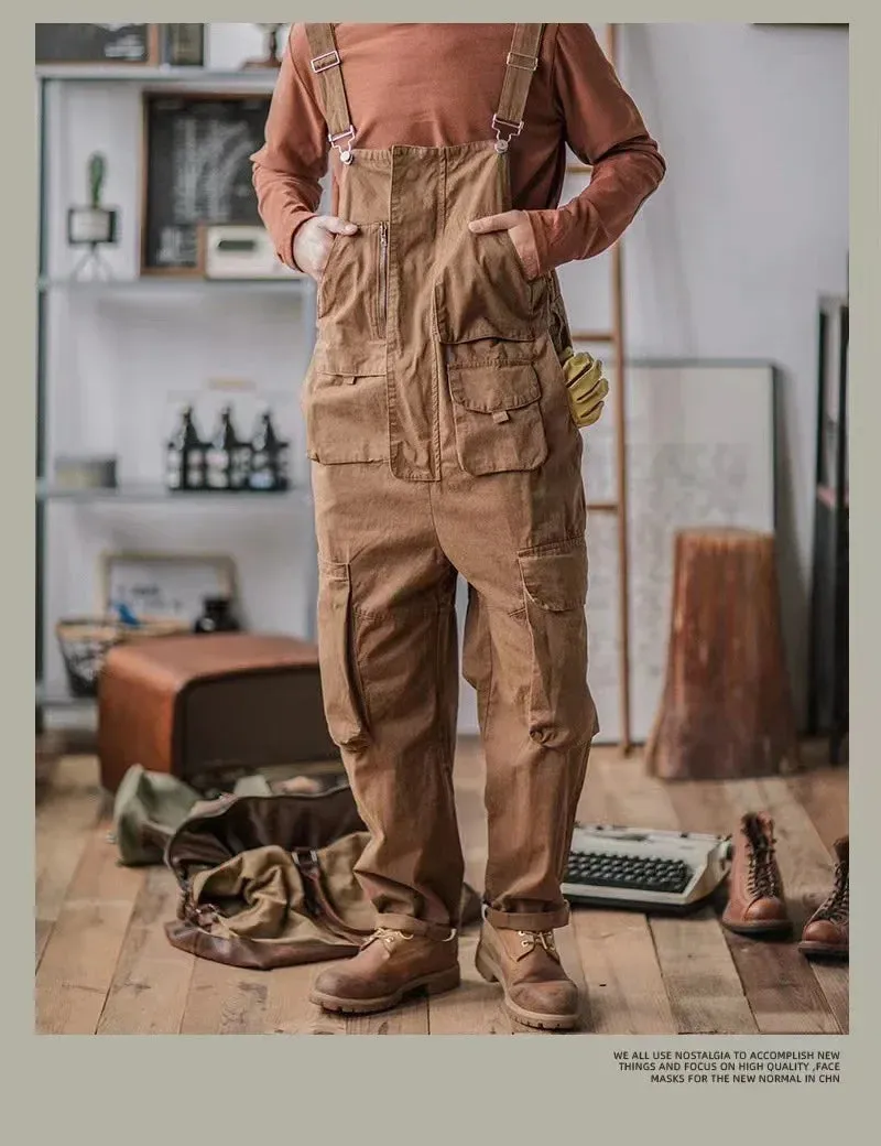 Vintage Cotton Overalls loose Washed jumpsuit