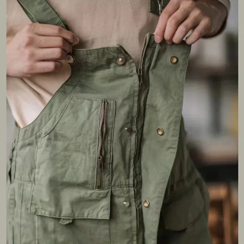 Vintage Cotton Overalls loose Washed jumpsuit