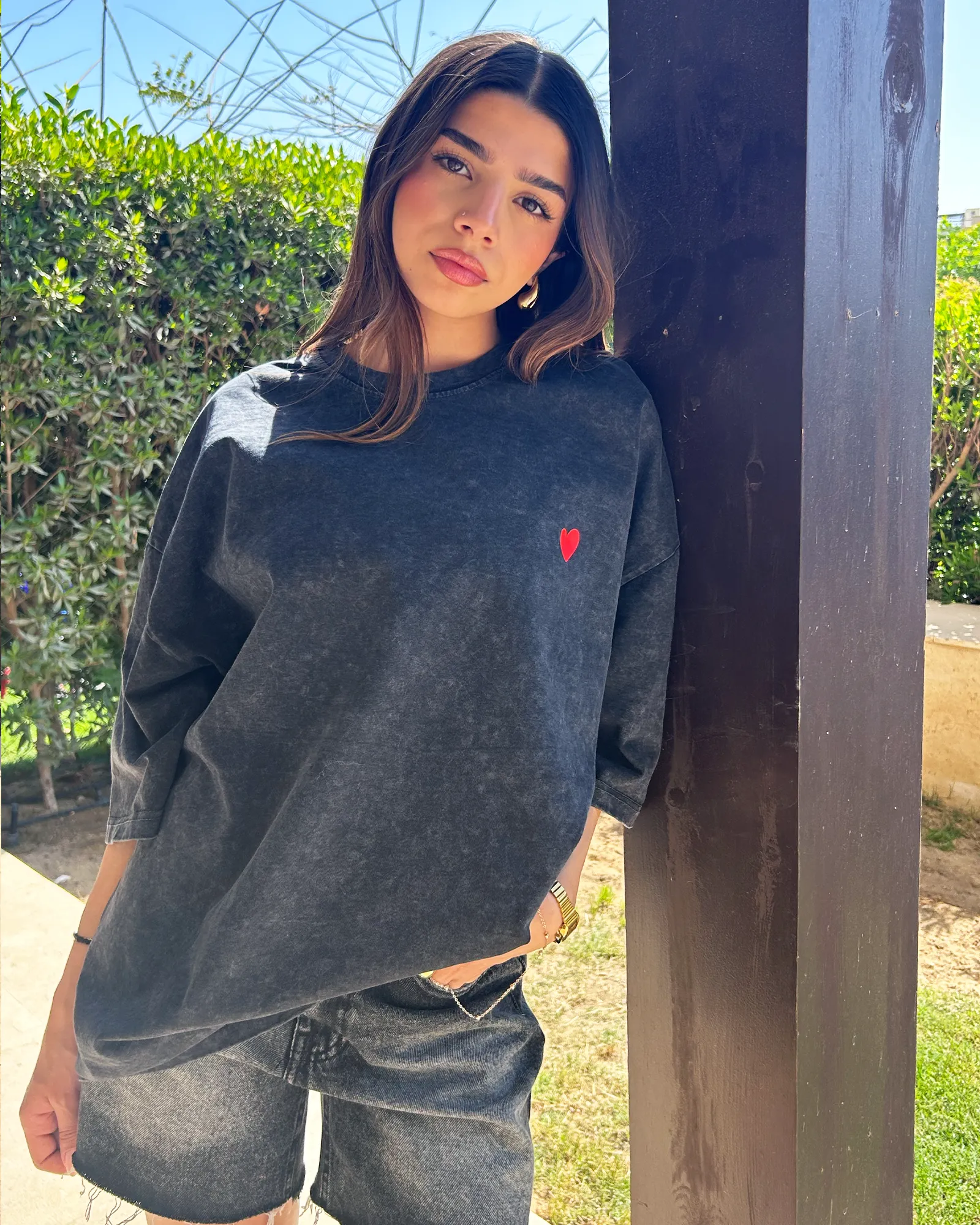 Washed Heart Oversized T-shirt