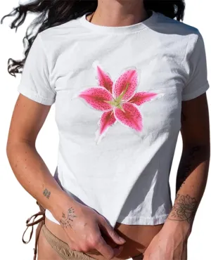 Women Graphic Baby Tees Vintage Cute Aesthetic Tops Y2K Fruit Printed 90s Crop Top Summer Cropped T Shirt