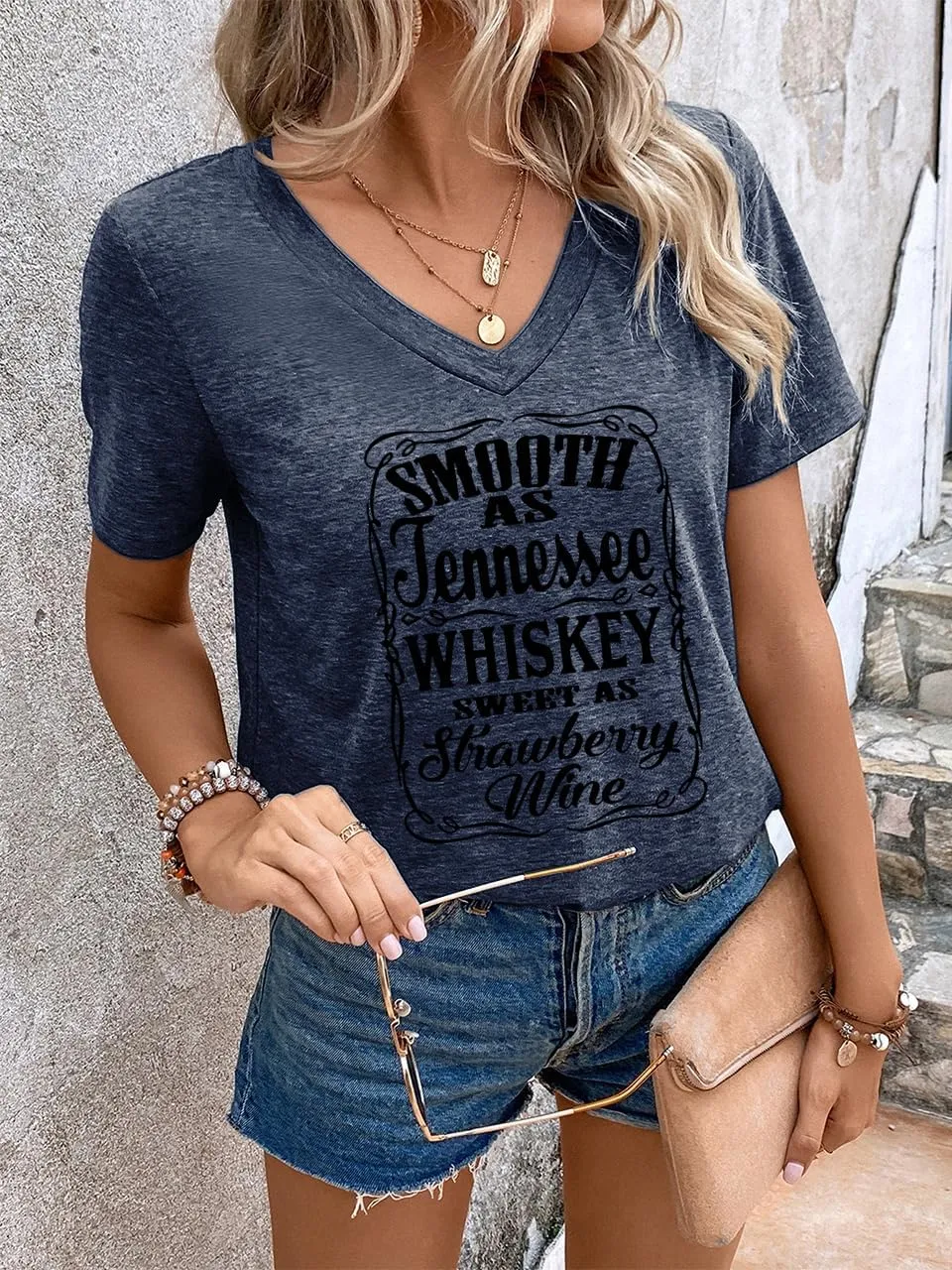 Women Summer Beach Tops Trees Print V Neck Short Sleeve Coconut Tree T Shirt Funny Graphic Tees