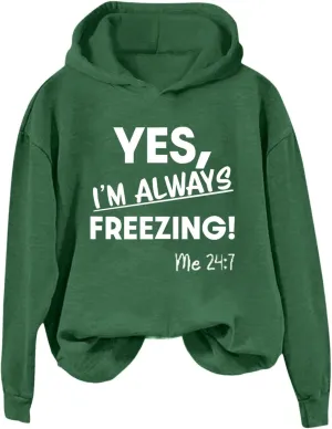 Womens Hoodies Letter Print Long Sleeve Sweatshirts Casual Loose Comfy Pullover Tops Winter Fashion Outfits 2024