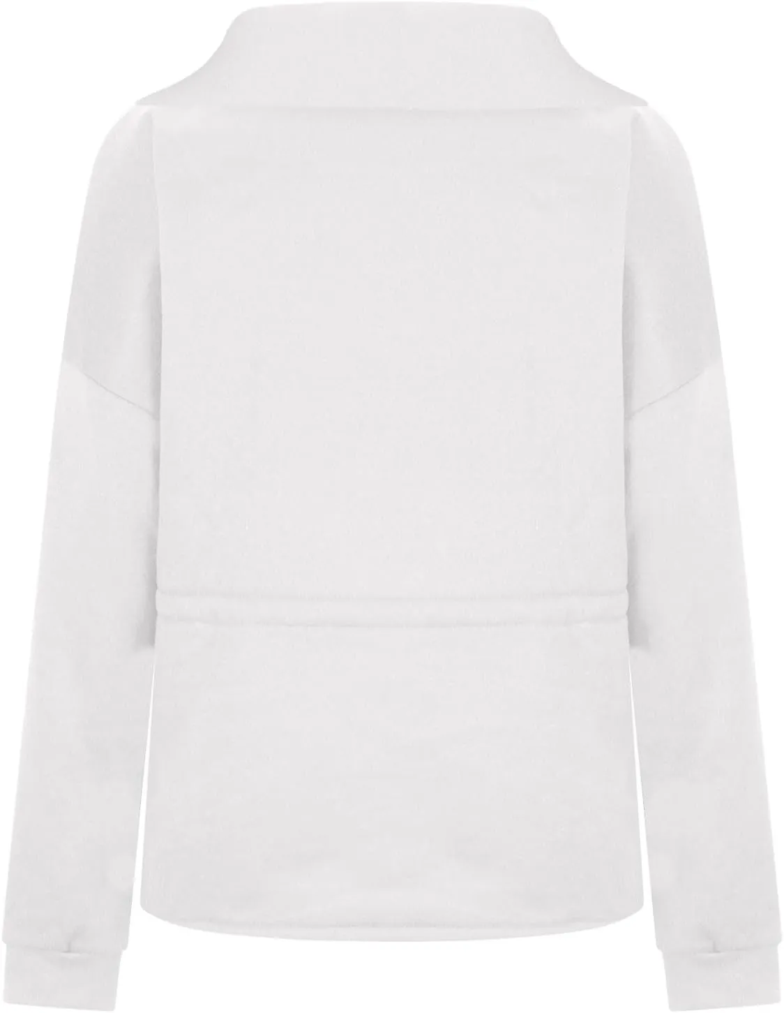 Womens Long Sleeve Tops Half Zip Drawstring Waist Oversized Sweatshirts Fleece Pullover Fashion Outfits 2024