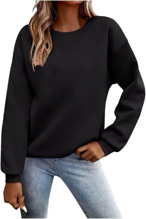 Womens Oversized Sweatshirts Cute Crewneck Long Sleeve Fleece Pullover Tops Winter Outfits Fashion Clothes 2024