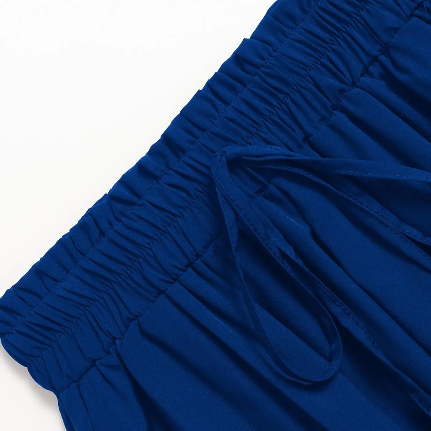 Women's Vintage Elastic Waist A-Line Pleated Loose Long Midi Skirt Solid Color Semi Skirt 2025