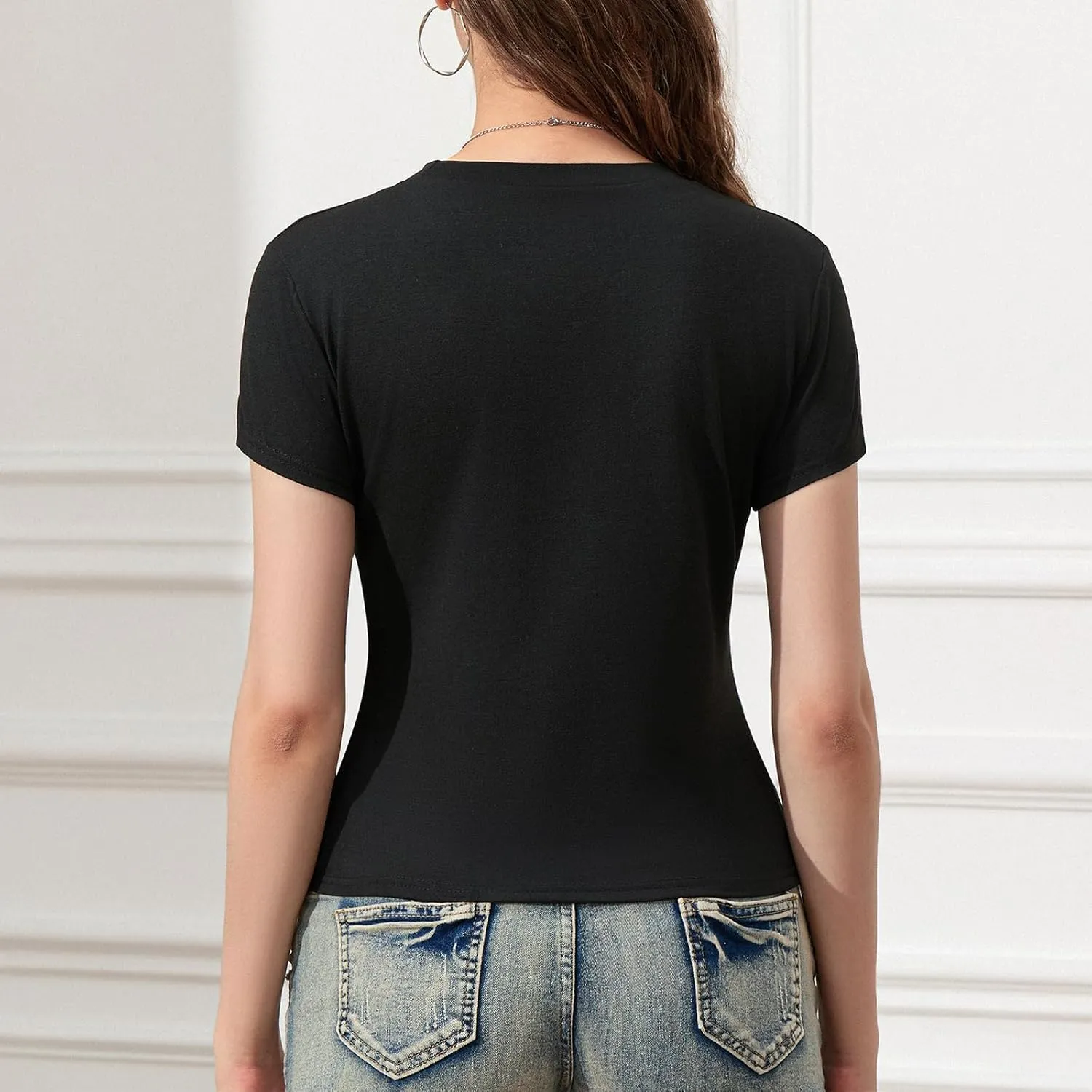 Y2k Grunge Graphic Tees for Women Teen Girls Vintage Goth Aesthetic Baggy Shirts 2000s Emo Tops Summer Clothes